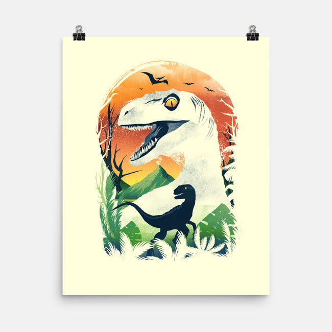Ukiyo Velociraptor-None-Matte-Poster-dandingeroz