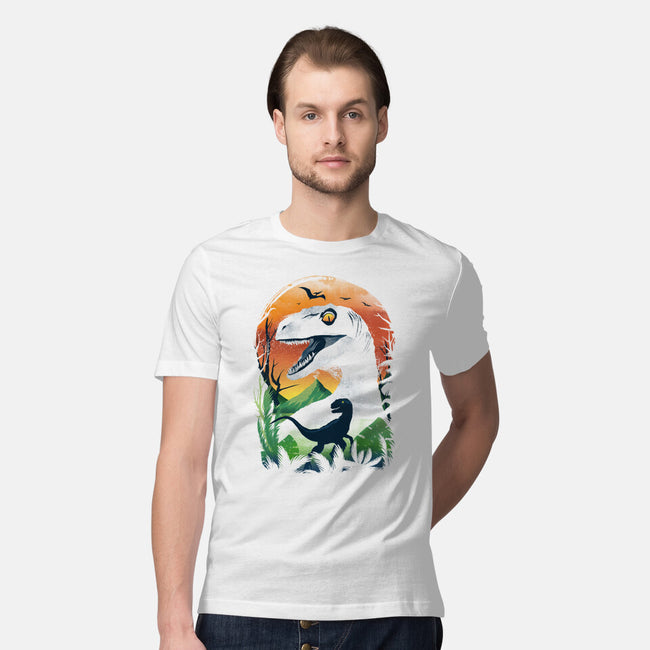 Ukiyo Velociraptor-Mens-Premium-Tee-dandingeroz