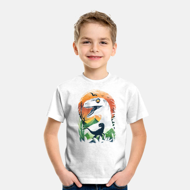 Ukiyo Velociraptor-Youth-Basic-Tee-dandingeroz