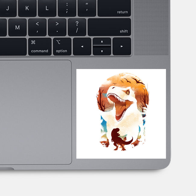 Ukiyo T-Rex-None-Glossy-Sticker-dandingeroz