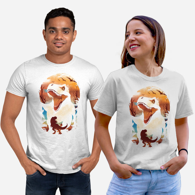 Ukiyo T-Rex-Unisex-Basic-Tee-dandingeroz