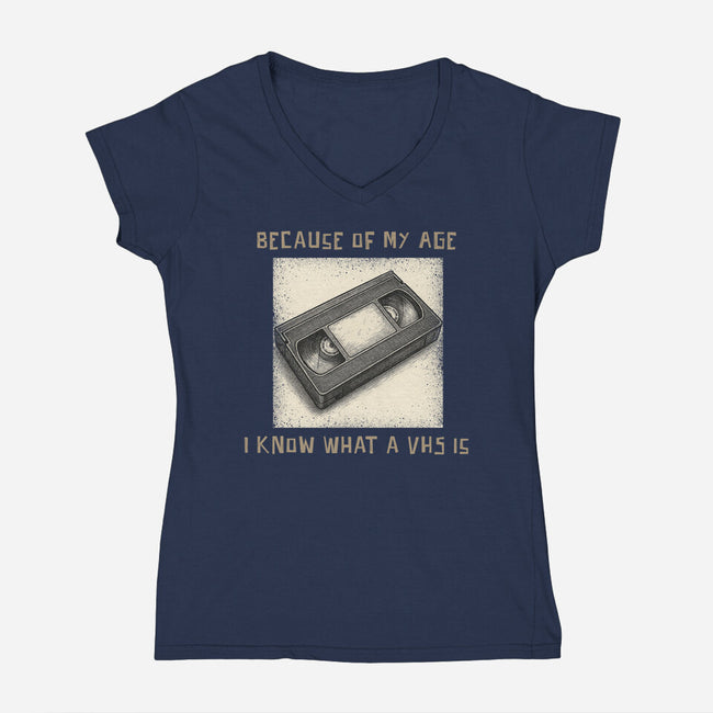 I Survived The VHS Era-Womens-V-Neck-Tee-Lorets
