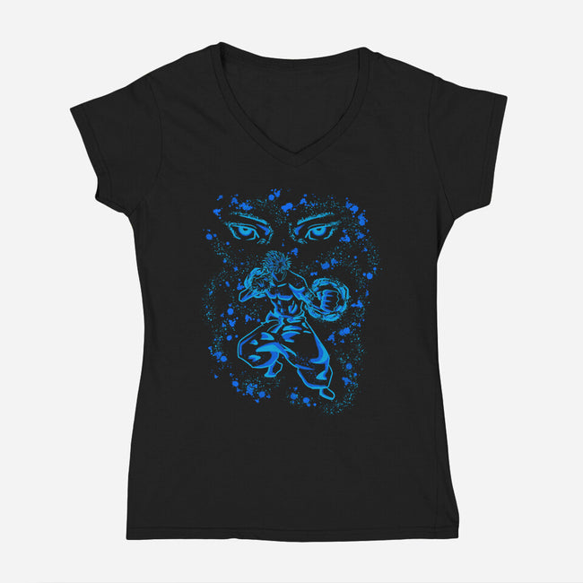 Blue Energy-Womens-V-Neck-Tee-nickzzarto