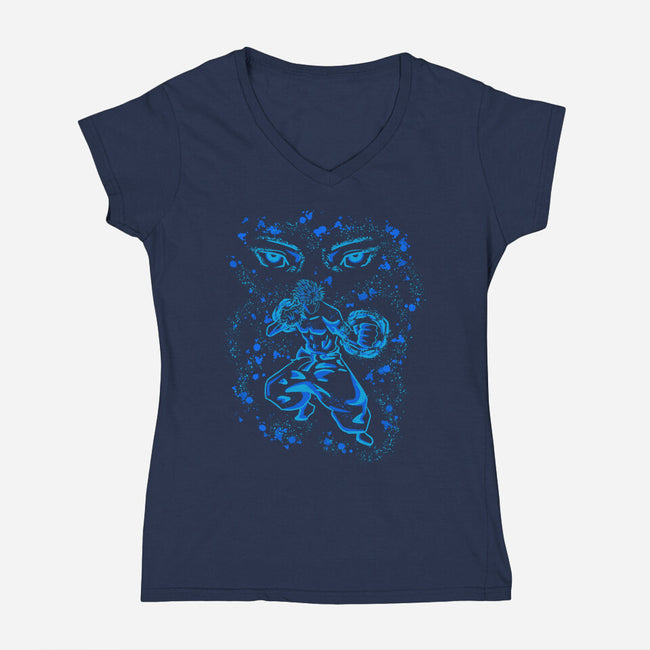 Blue Energy-Womens-V-Neck-Tee-nickzzarto