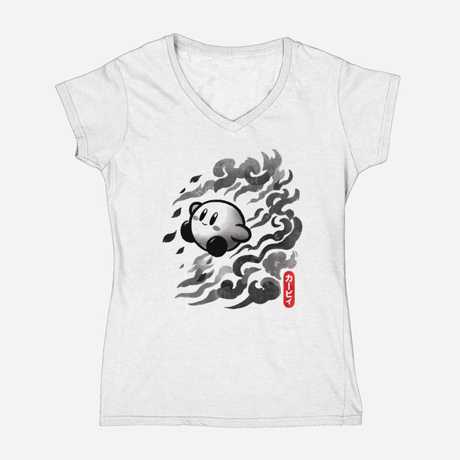 Sumi-E Puff-Womens-V-Neck-Tee-fanfreak1