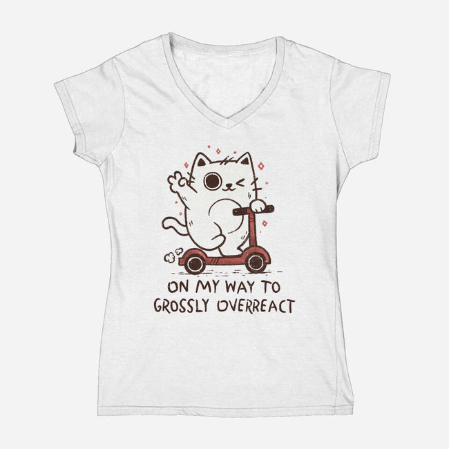 On My Way To Grossly Overreact-Womens-V-Neck-Tee-koalastudio