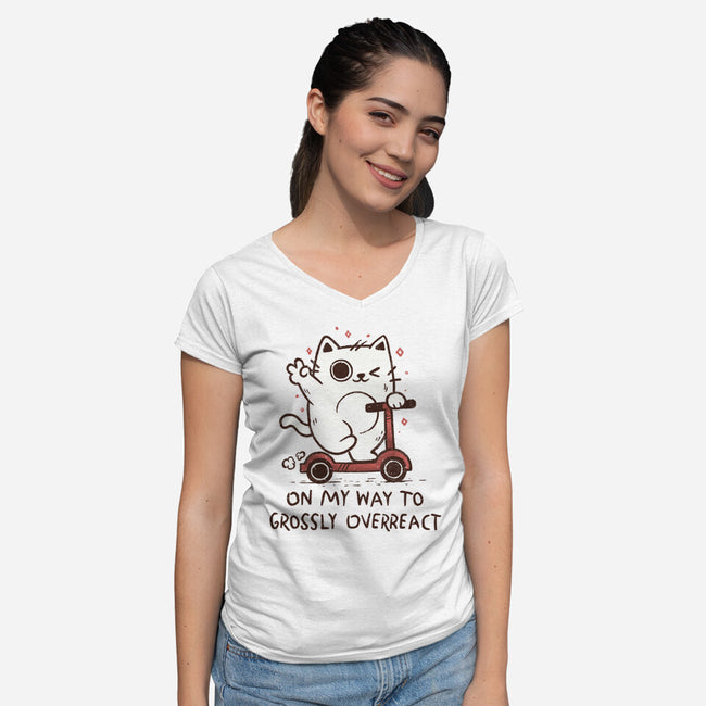 On My Way To Grossly Overreact-Womens-V-Neck-Tee-koalastudio