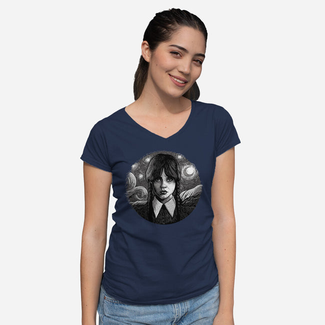 Paint It Black-Womens-V-Neck-Tee-daobiwan