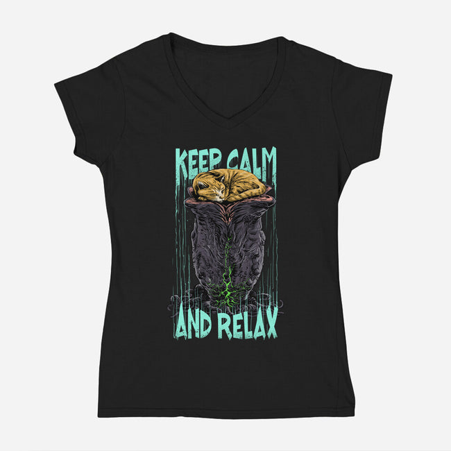 Don't Disturb Me-Womens-V-Neck-Tee-zascanauta