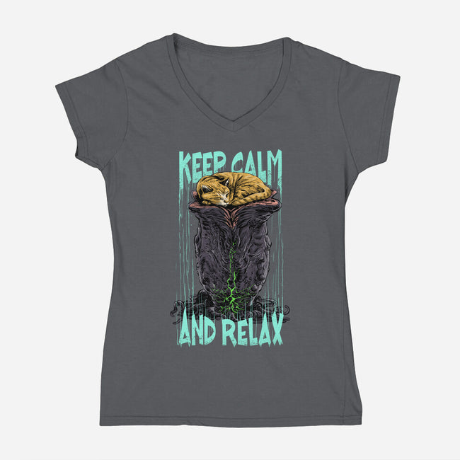 Don't Disturb Me-Womens-V-Neck-Tee-zascanauta