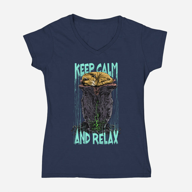 Don't Disturb Me-Womens-V-Neck-Tee-zascanauta