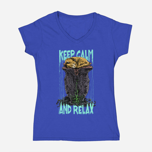 Don't Disturb Me-Womens-V-Neck-Tee-zascanauta