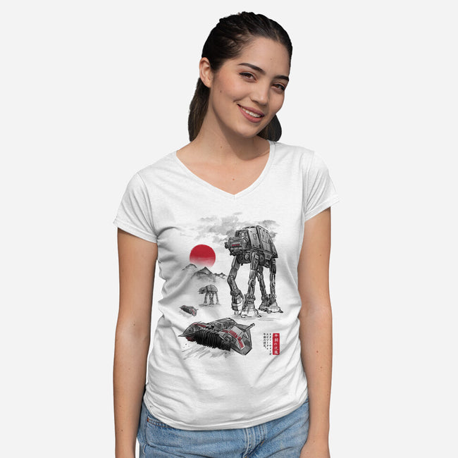 Defense Of Echo Base Sumi-e-Womens-V-Neck-Tee-DrMonekers