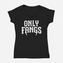 Only Fangs-Womens-V-Neck-Tee-Nemons