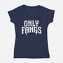 Only Fangs-Womens-V-Neck-Tee-Nemons