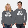 Only Fangs-Unisex-Crew Neck-Sweatshirt-Nemons