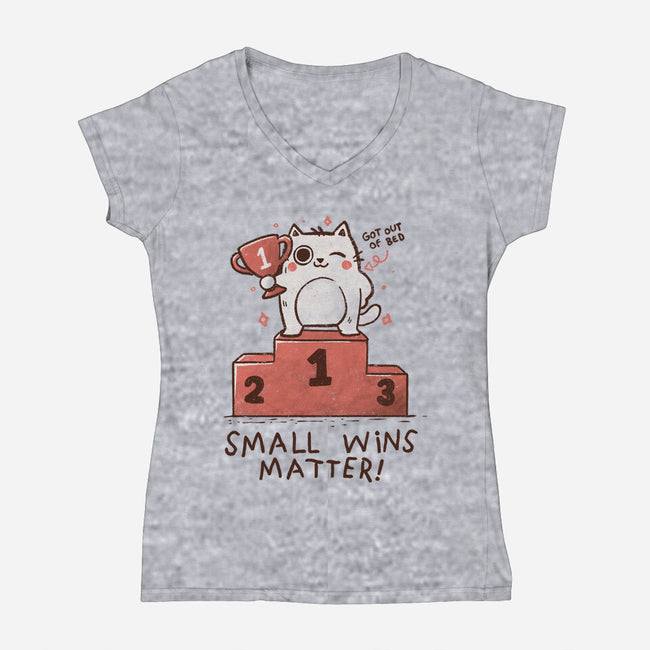 Small Wins Matter-Womens-V-Neck-Tee-koalastudio
