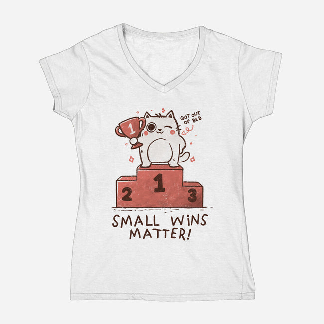 Small Wins Matter-Womens-V-Neck-Tee-koalastudio