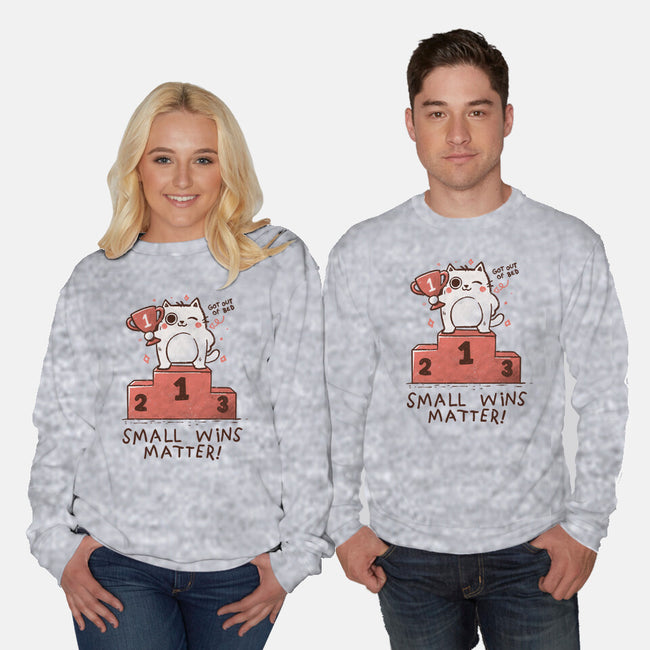 Small Wins Matter-Unisex-Crew Neck-Sweatshirt-koalastudio