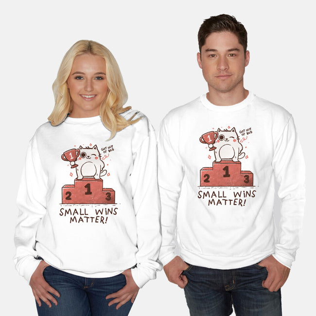 Small Wins Matter-Unisex-Crew Neck-Sweatshirt-koalastudio