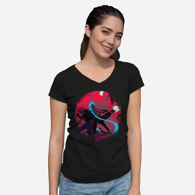 Always With You Sis-Womens-V-Neck-Tee-Ionfox
