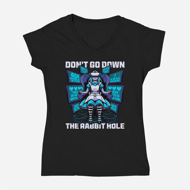 Girl Cyberpunk Adventure-Womens-V-Neck-Tee-Studio Mootant