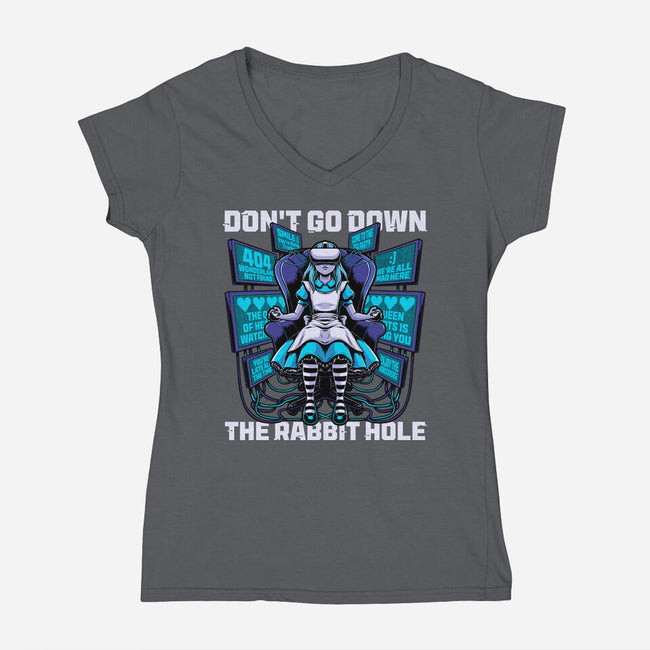 Girl Cyberpunk Adventure-Womens-V-Neck-Tee-Studio Mootant
