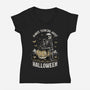 The Halloween Thinker-Womens-V-Neck-Tee-Studio Mootant
