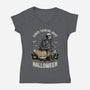 The Halloween Thinker-Womens-V-Neck-Tee-Studio Mootant
