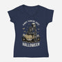 The Halloween Thinker-Womens-V-Neck-Tee-Studio Mootant
