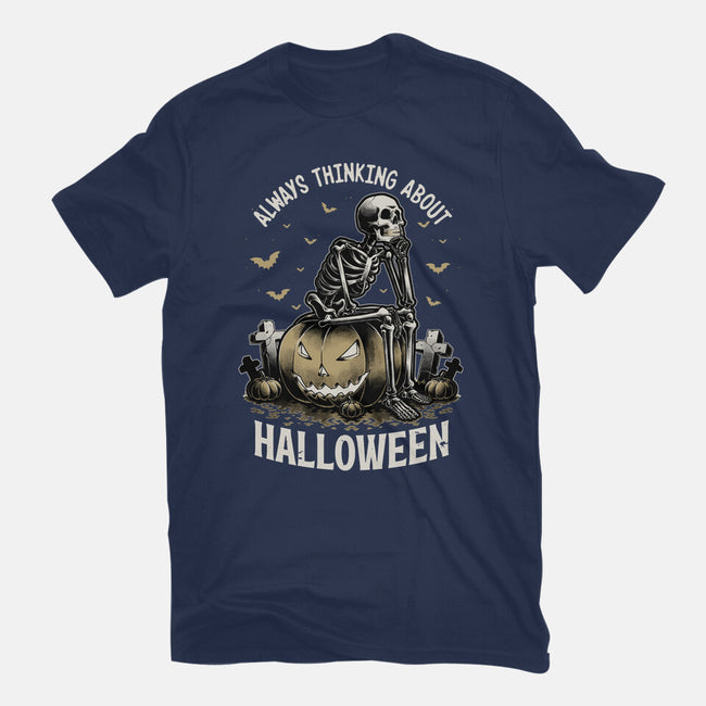 The Halloween Thinker-Womens-Fitted-Tee-Studio Mootant
