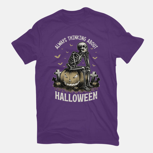 The Halloween Thinker-Womens-Basic-Tee-Studio Mootant