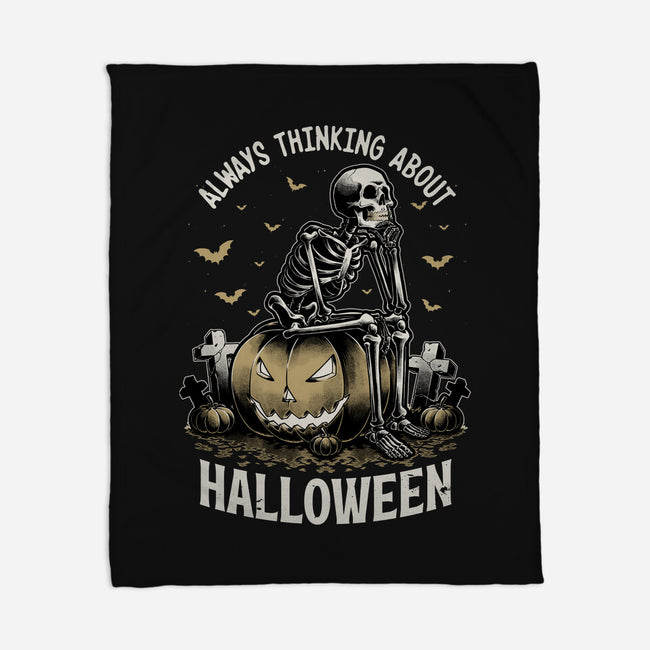 The Halloween Thinker-None-Fleece-Blanket-Studio Mootant