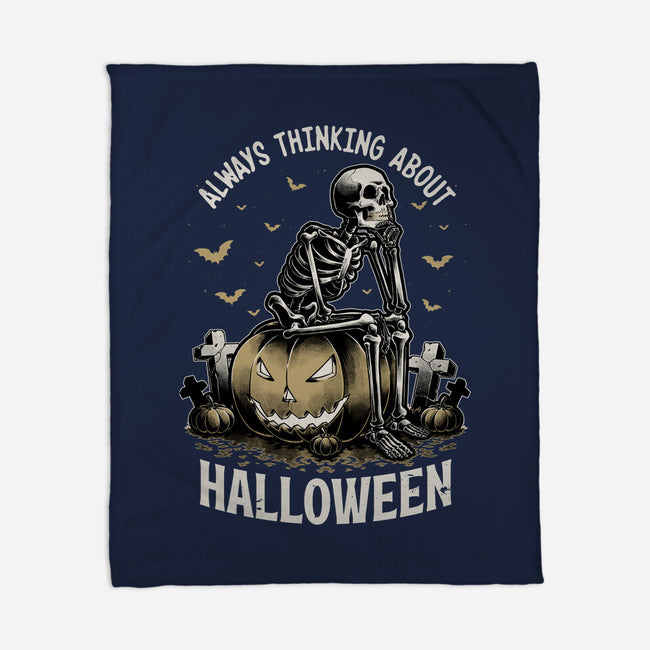 The Halloween Thinker-None-Fleece-Blanket-Studio Mootant
