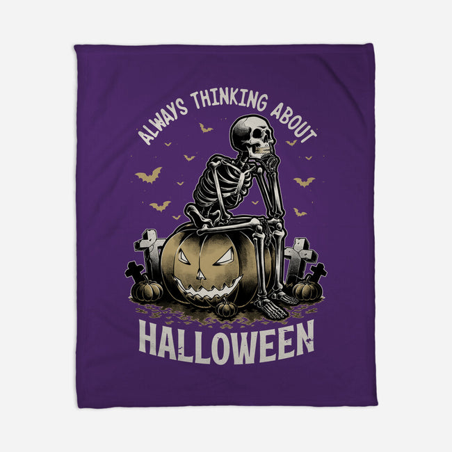 The Halloween Thinker-None-Fleece-Blanket-Studio Mootant