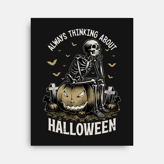 The Halloween Thinker-None-Stretched-Canvas-Studio Mootant