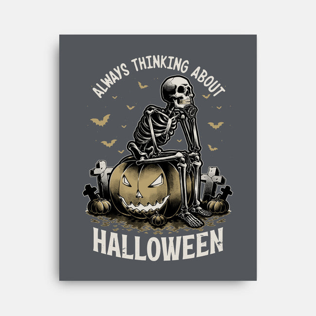 The Halloween Thinker-None-Stretched-Canvas-Studio Mootant