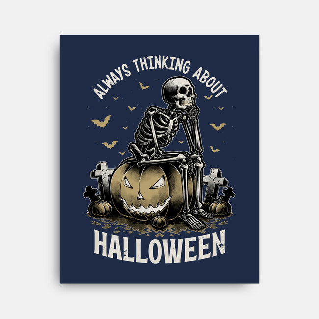 The Halloween Thinker-None-Stretched-Canvas-Studio Mootant