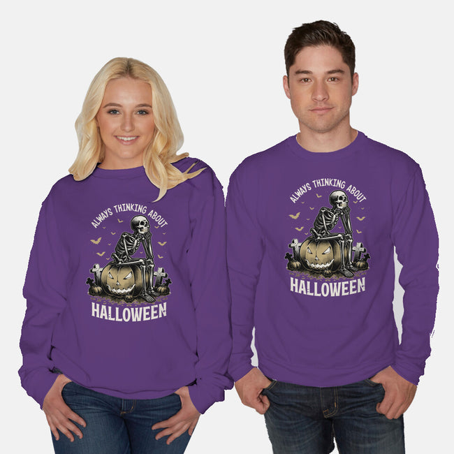 The Halloween Thinker-Unisex-Crew Neck-Sweatshirt-Studio Mootant