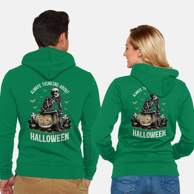 The Halloween Thinker-Unisex-Zip-Up-Sweatshirt-Studio Mootant