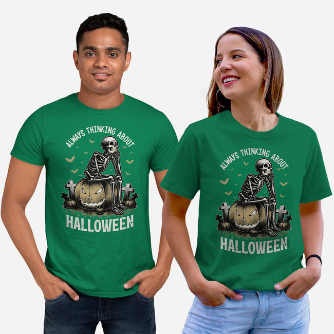 The Halloween Thinker-Unisex-Basic-Tee-Studio Mootant