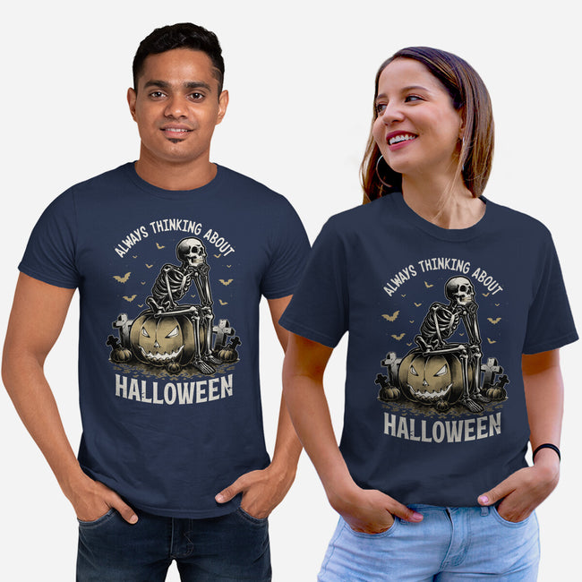 The Halloween Thinker-Unisex-Basic-Tee-Studio Mootant