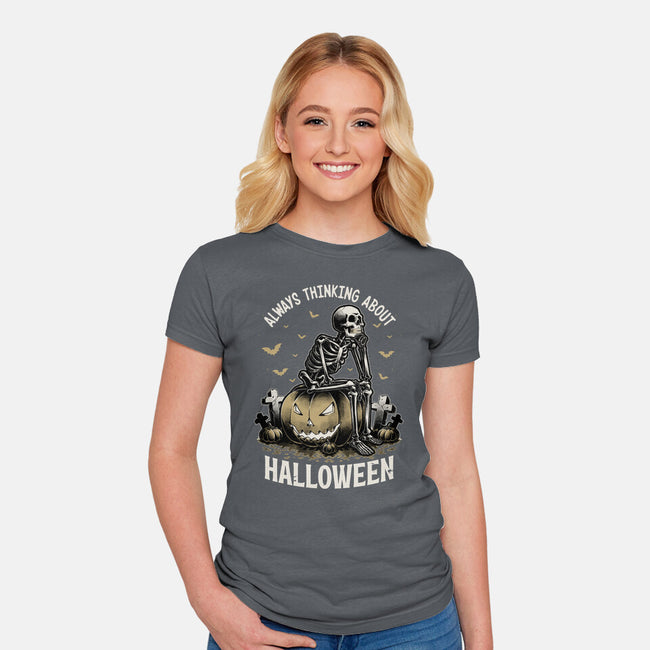 The Halloween Thinker-Womens-Fitted-Tee-Studio Mootant