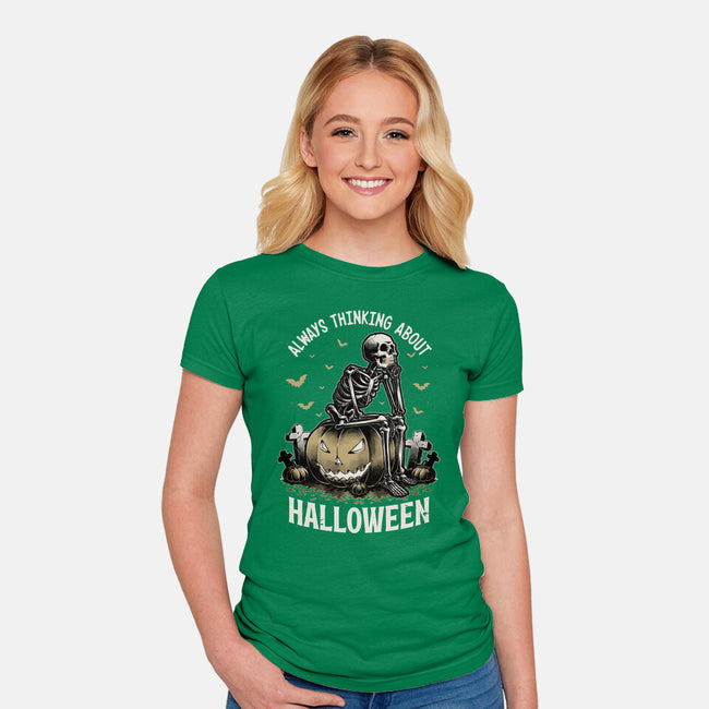 The Halloween Thinker-Womens-Fitted-Tee-Studio Mootant