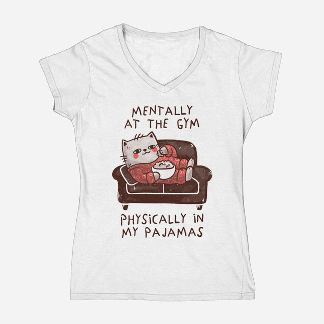 Mentally At The Gym-Womens-V-Neck-Tee-koalastudio