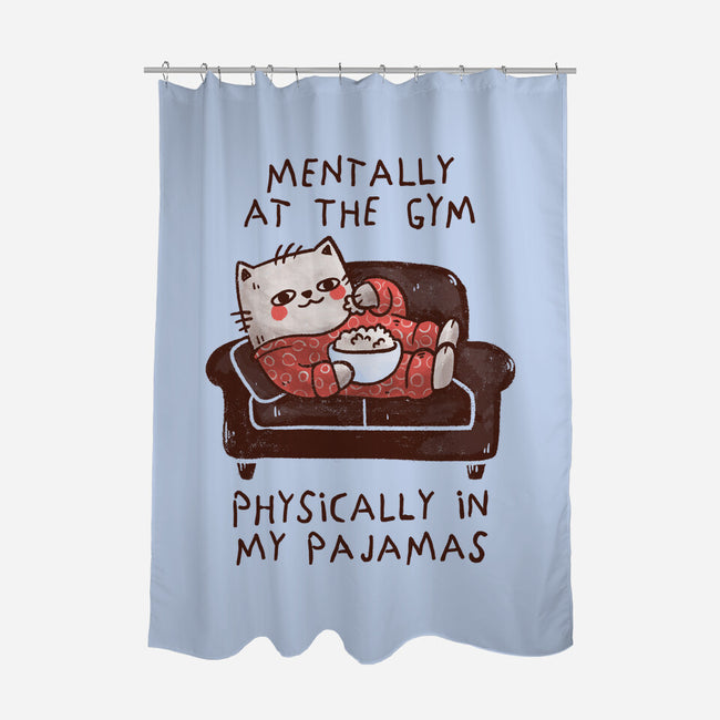 Mentally At The Gym-None-Polyester-Shower Curtain-koalastudio