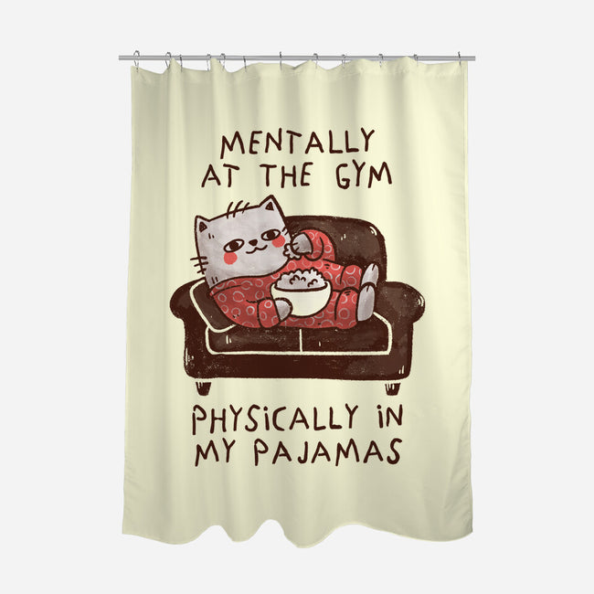 Mentally At The Gym-None-Polyester-Shower Curtain-koalastudio