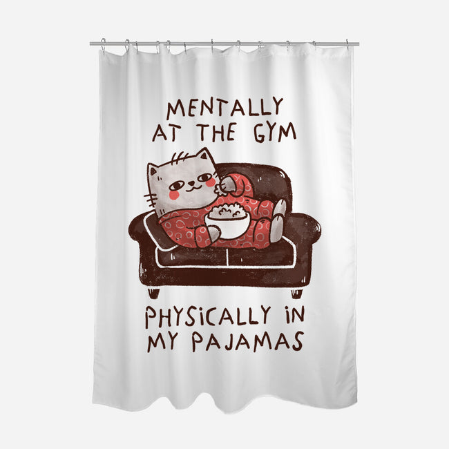 Mentally At The Gym-None-Polyester-Shower Curtain-koalastudio