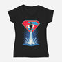 Man Of Tomorrow-Womens-V-Neck-Tee-sarudrawss