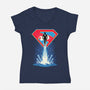 Man Of Tomorrow-Womens-V-Neck-Tee-sarudrawss